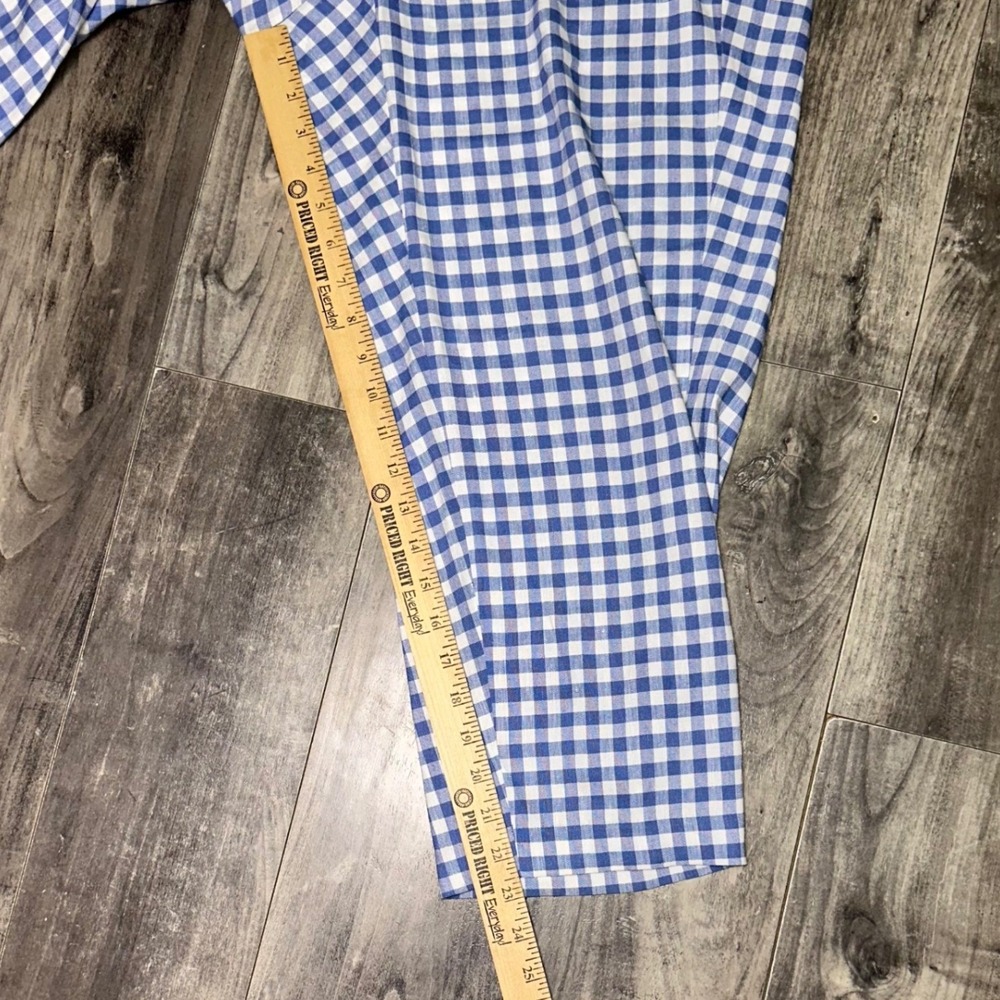 NWOT J Jill Blue White Gingham Linen Stretch Petite XL Pants Checkered Trousers - Picture 6 of 11